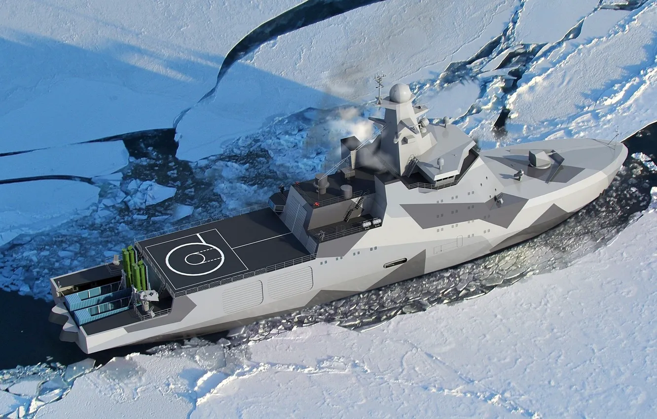Фото обои Россия, Боевой ледокол, Патрульный корабль проекта 23550 Иван Папанин