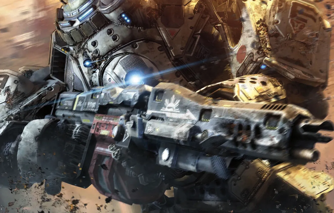 Фото обои металл, оружие, робот, Titanfall