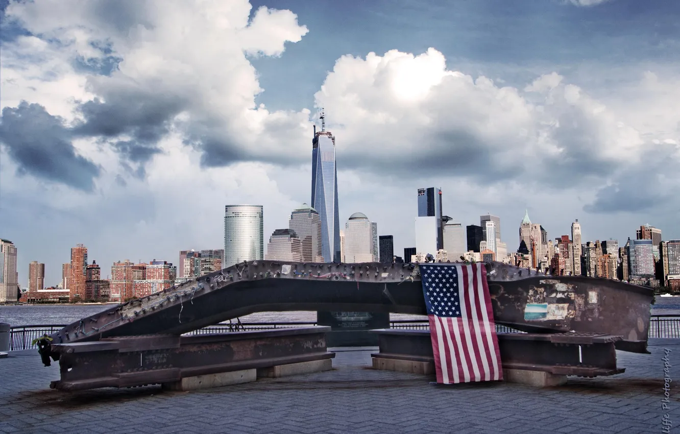 Фото обои здания, Нью-Йорк, панорама, USA, Манхэттен, Manhattan, New York City, Hudson River