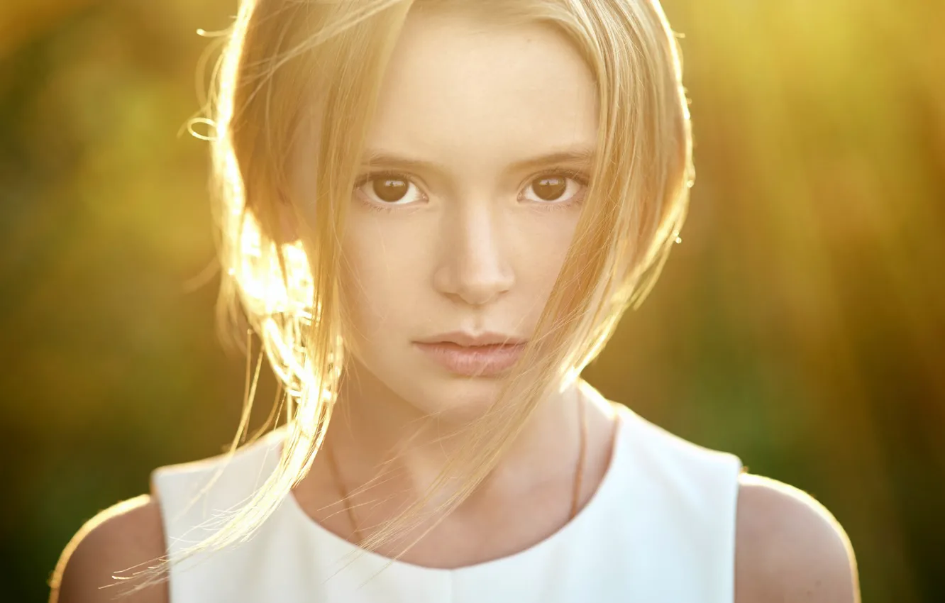 Фото обои портрет, девочка, боке