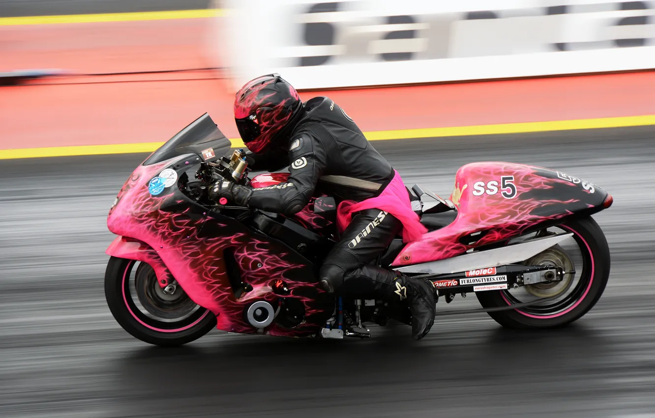 Фото обои гонка, скорость, мотоцикл, байк, гонщик, drag racing