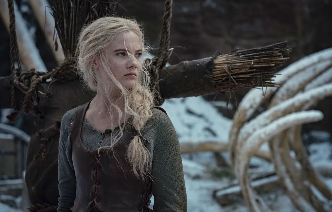 Фото обои взгляд, сериал, Ведьмак, The Witcher, Цири, Freya Allan, Фрейя Аллан