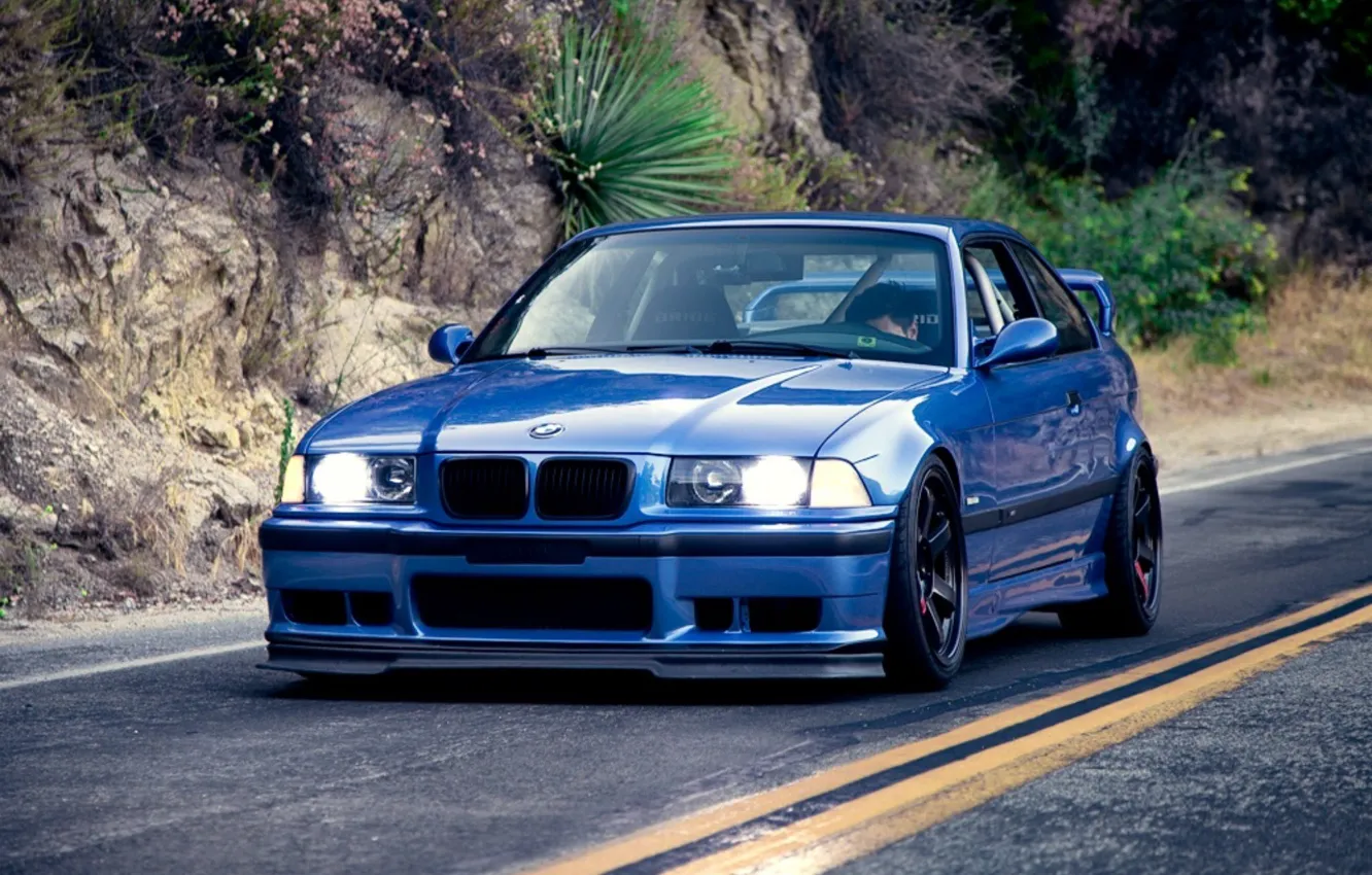 Фото обои BMW, Coupe, blue, series, E36