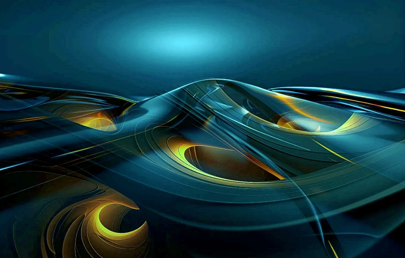 Фото обои волны, линии, объем