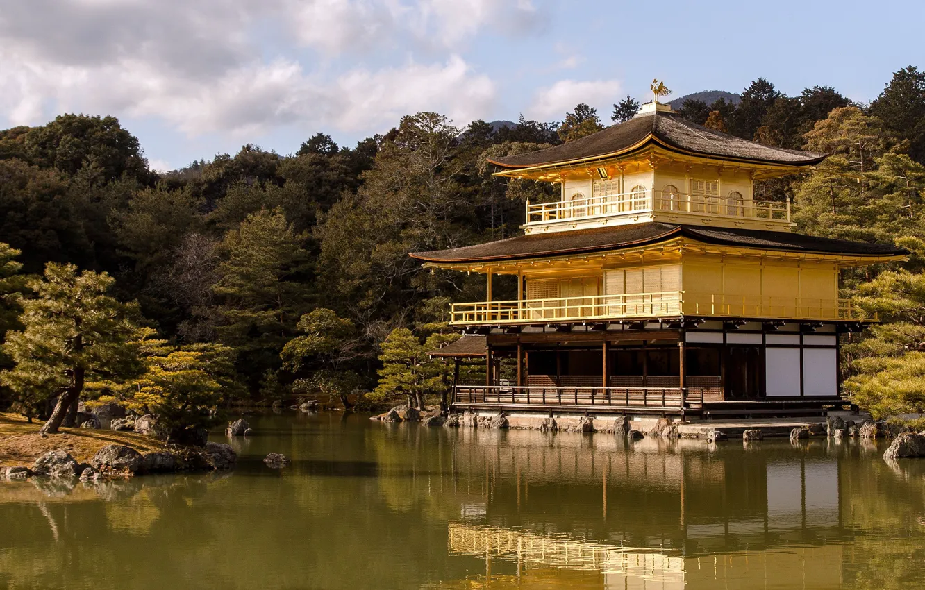 Фото обои Japan, Kyoto, The Golden Pavilion