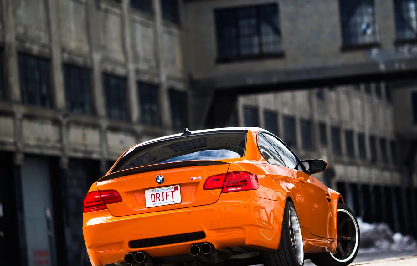 Фото обои оранжевый, bmw, бмв, orange, e92