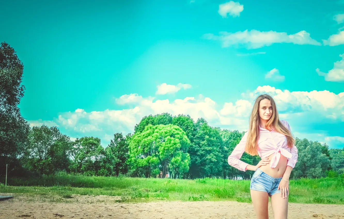Фото обои девушка, деревья, фотограф, girl, набережная, photography, photographer, Владимир Силаев