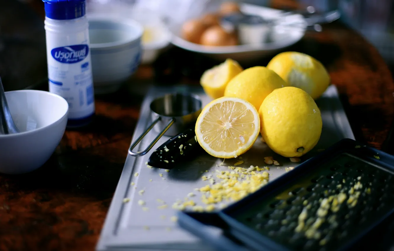 Фото обои лимоны, кожура, цедра, терка