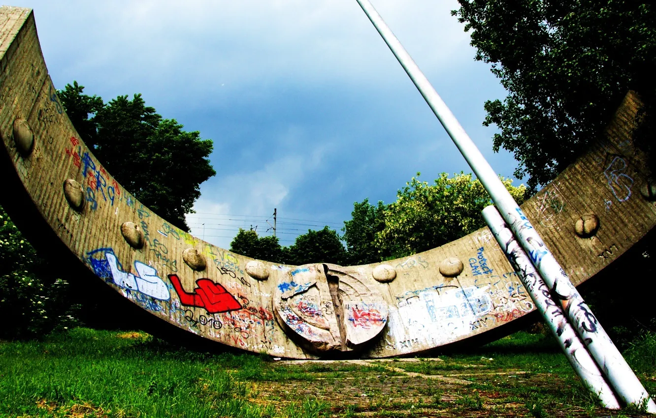 Фото обои лето, макро, граффити, солнечные часы