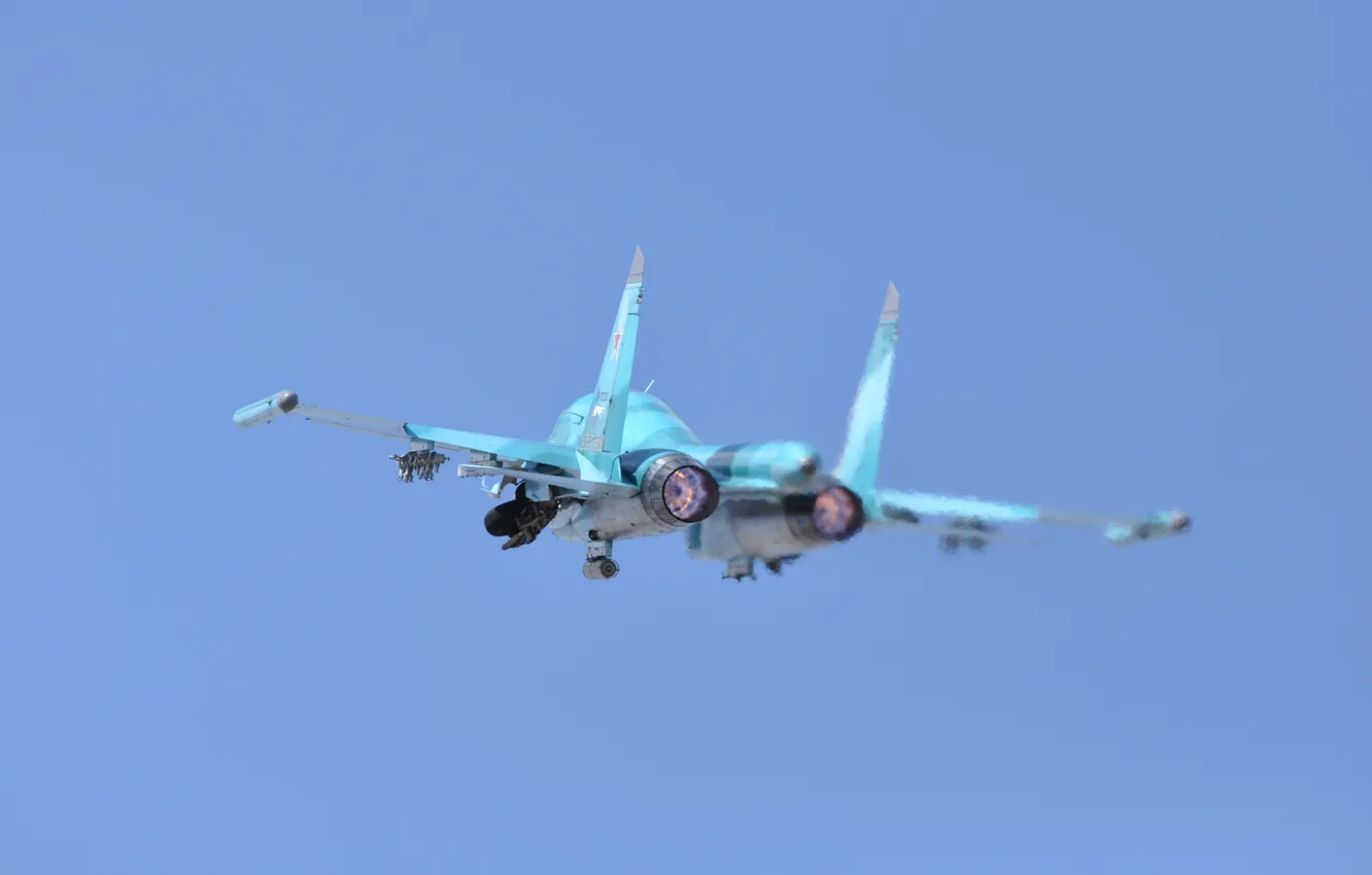 Фото обои бомбардировщик, взлет, защитник, фронтовой, Fullback, Су 34