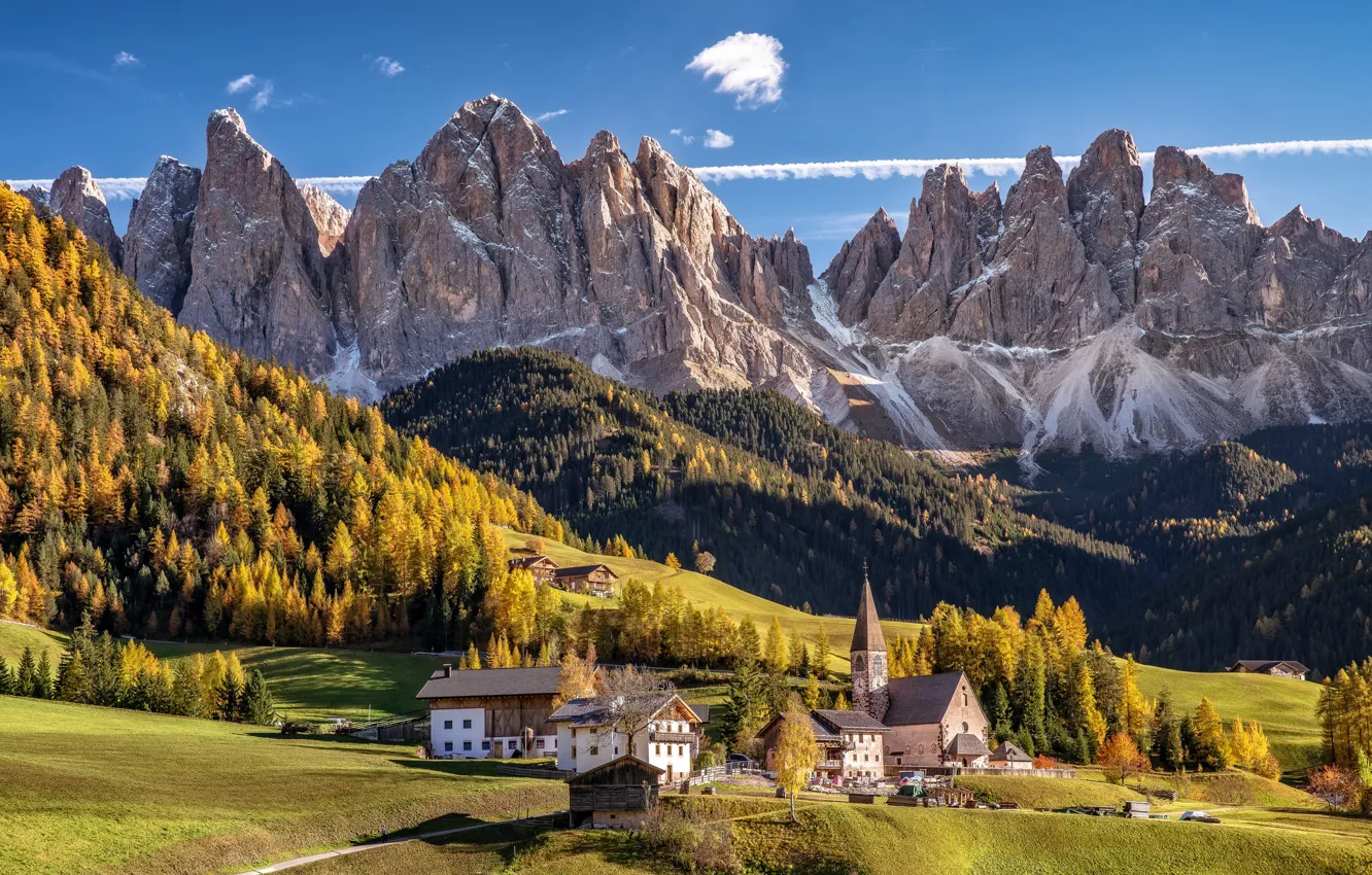 Фото обои природа, Autumn, Dolomite Alps