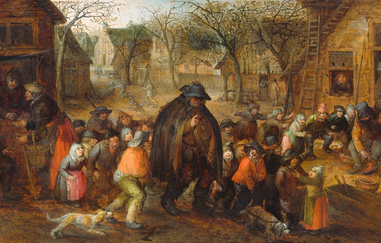 Фото обои масло, картина, Давид Винкбонс, 1608, David Vinckboons, Лирник