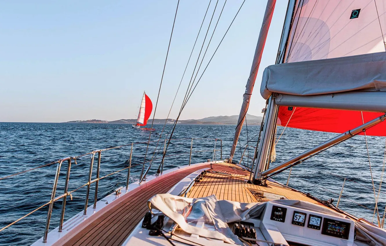 Фото обои море, побережье, яхты, паруса, парусный спорт, x46-x-yachting