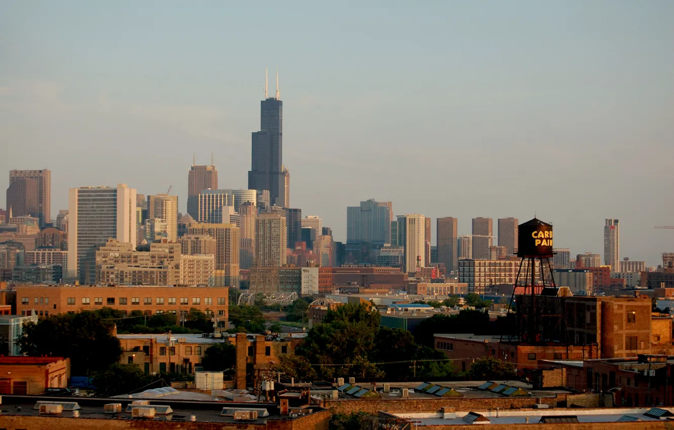 Фото обои город, небоскребы, панорама, чикаго, Chicago