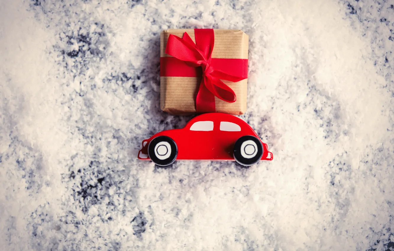 Фото обои car, снег, Новый Год, Рождество, подарки, Christmas, snow, Merry Christmas