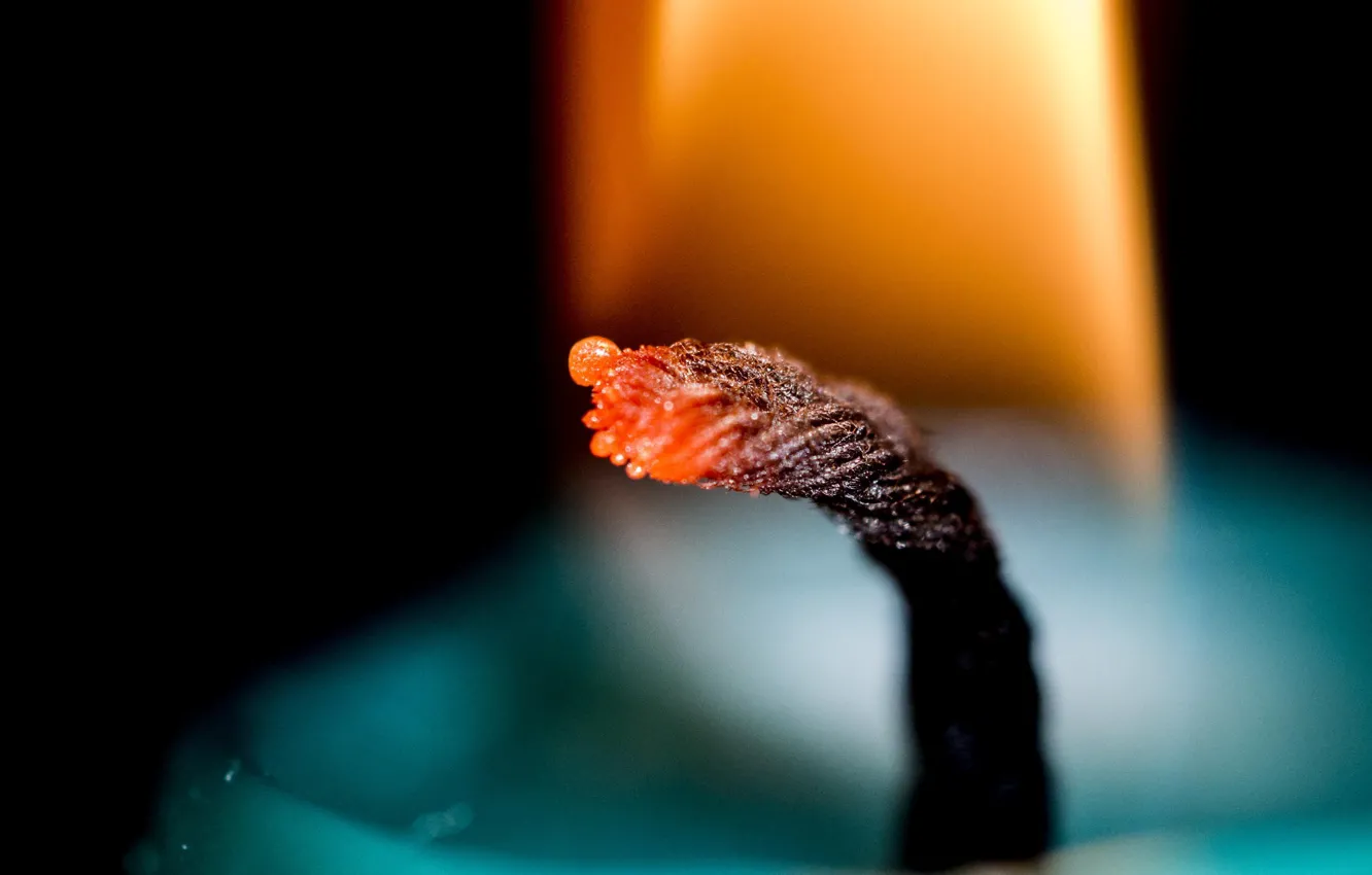 Фото обои пламя, свеча, фитиль