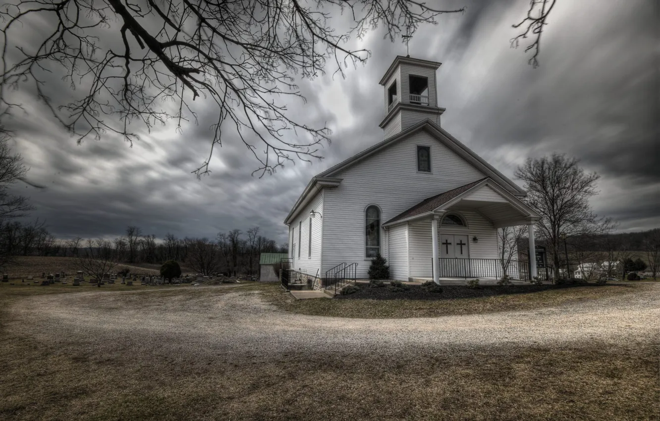 Фото обои церковь, Пенсильвания, Chestnut Hill