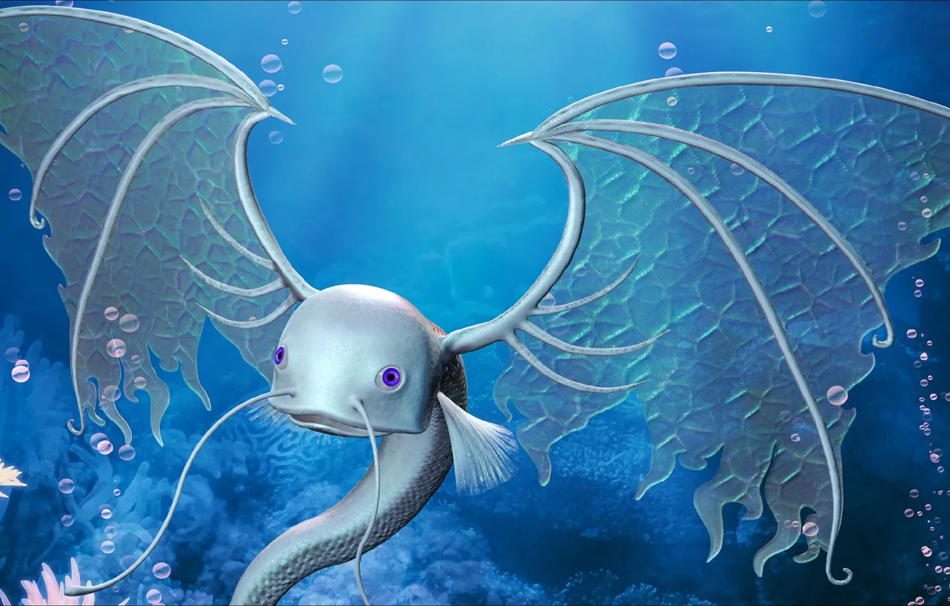 Фото обои рыба, фэнтези, арт, ART, fantasy, подводное, fish, другое