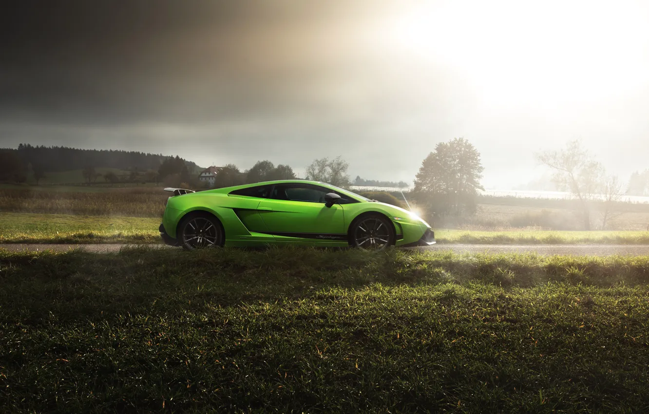 Фото обои car, green, Lamborghini, Superleggera, Lamborghini Gallardo, Lamborghini Gallardo Superleggera