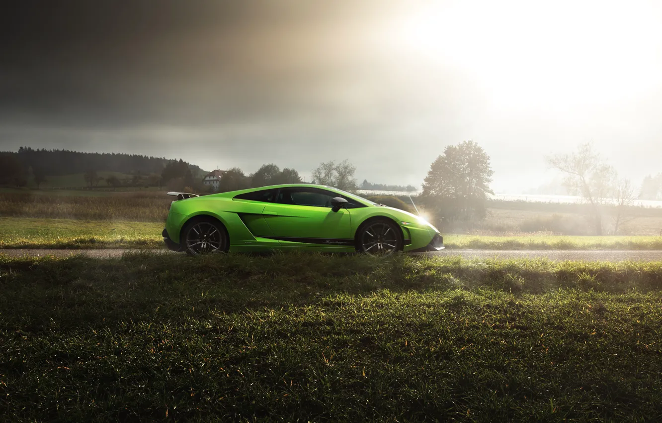 Фото обои car, green, Lamborghini, Superleggera, Lamborghini Gallardo, lamborghini gallardo superleggera