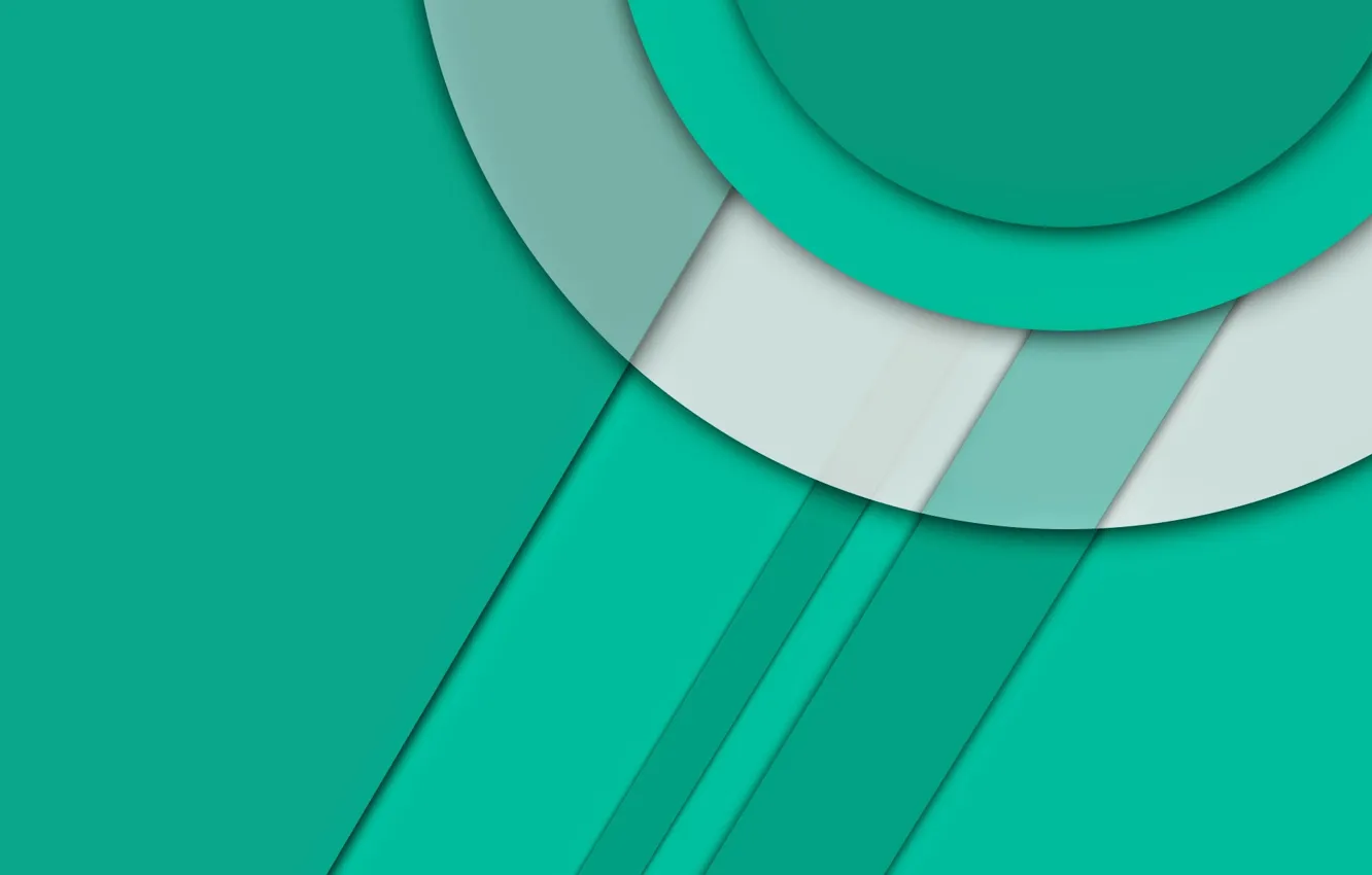 Фото обои белый, линии, круги, зеленый, Android, material