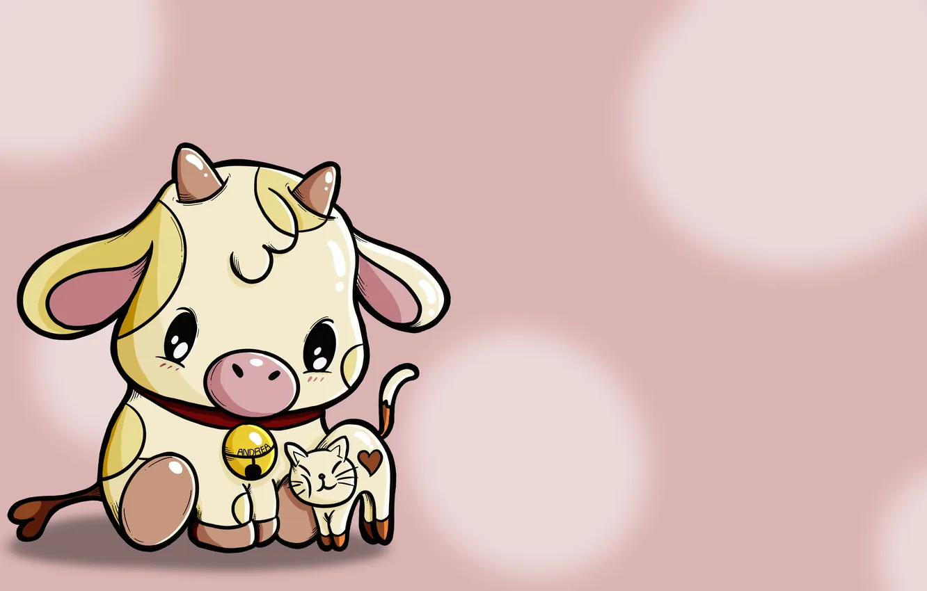 Фото обои animals, art, cow