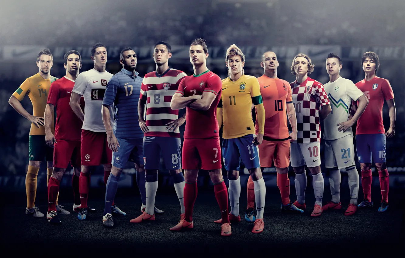Фото обои Nike, Роналдо, Снейдер, Евро 2012, Неймар, Модрич, Демпси