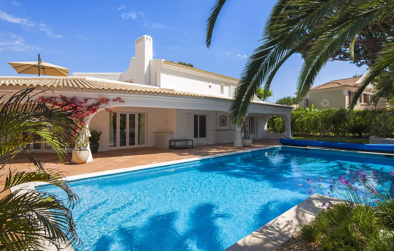Фото обои вилла, бассейн, Португалия, архитектура, терраса, Algarve, Quinta do Lago, Villa Marble