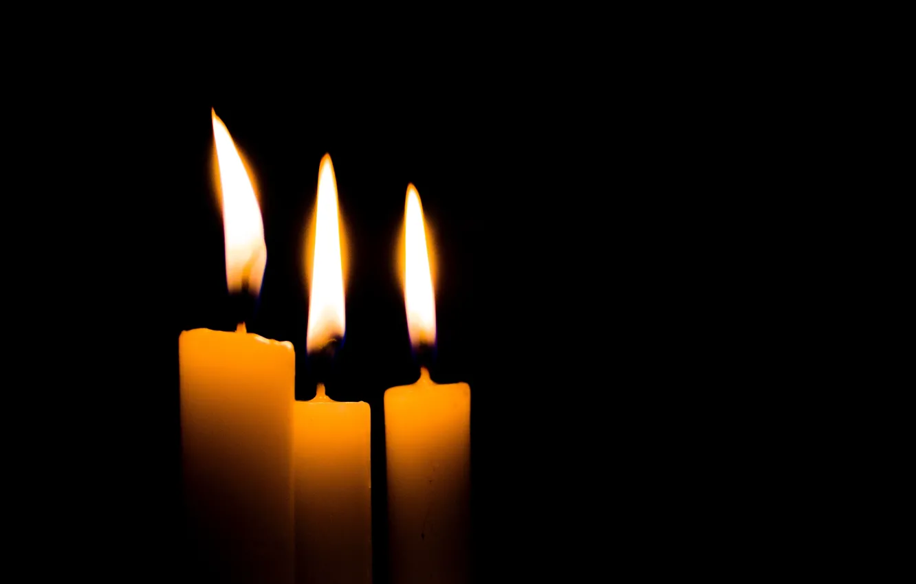 Фото обои фон, огонь, чёрный, свечи