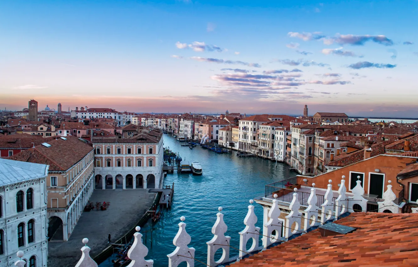 Фото обои крыша, здания, дома, Италия, Венеция, канал, Italy, Venice