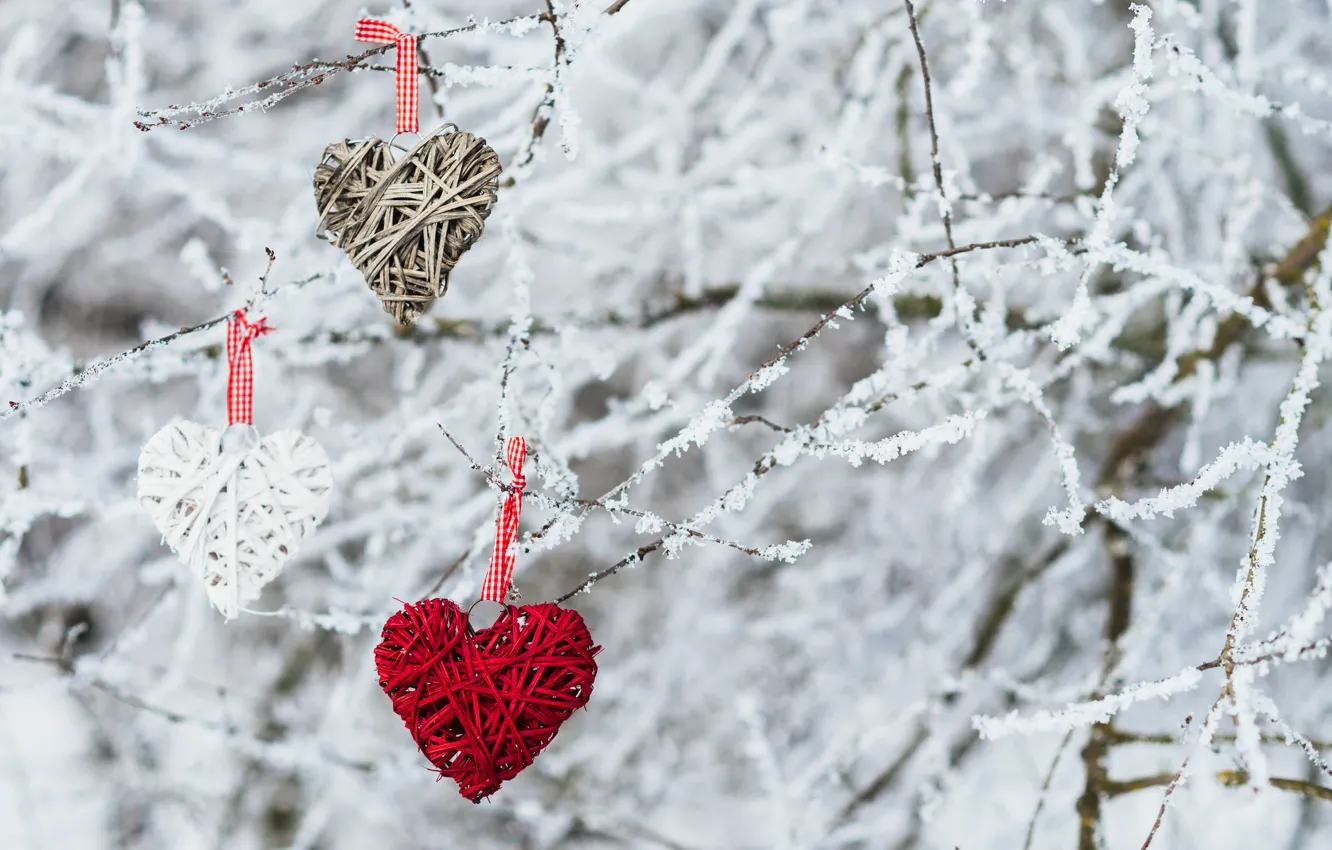 Фото обои зима, снег, любовь, сердце, love, heart, winter, snow