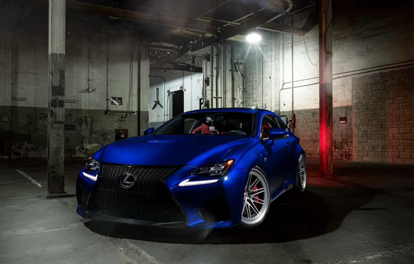 Фото обои Lexus, Light, Blue, Front, Vossen, Wheels, RCF, Corors