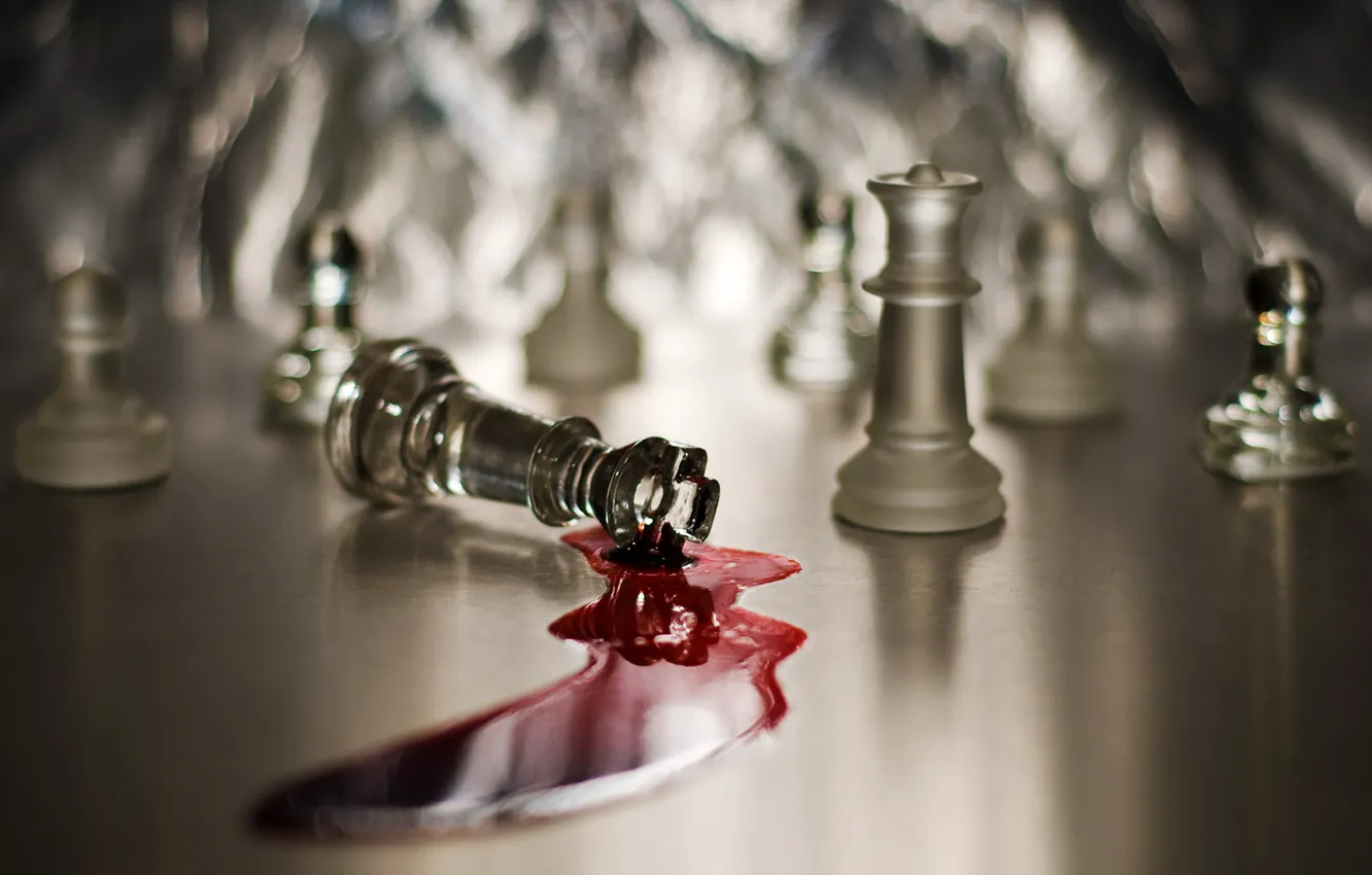 Фото обои кровь, шахматы, фигуры, The Game