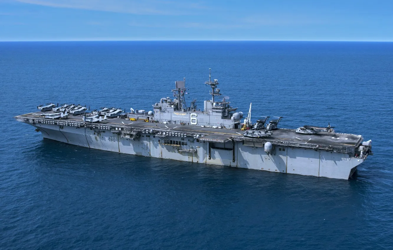 Фото обои корабль, USS Bonhomme Richard, десантный