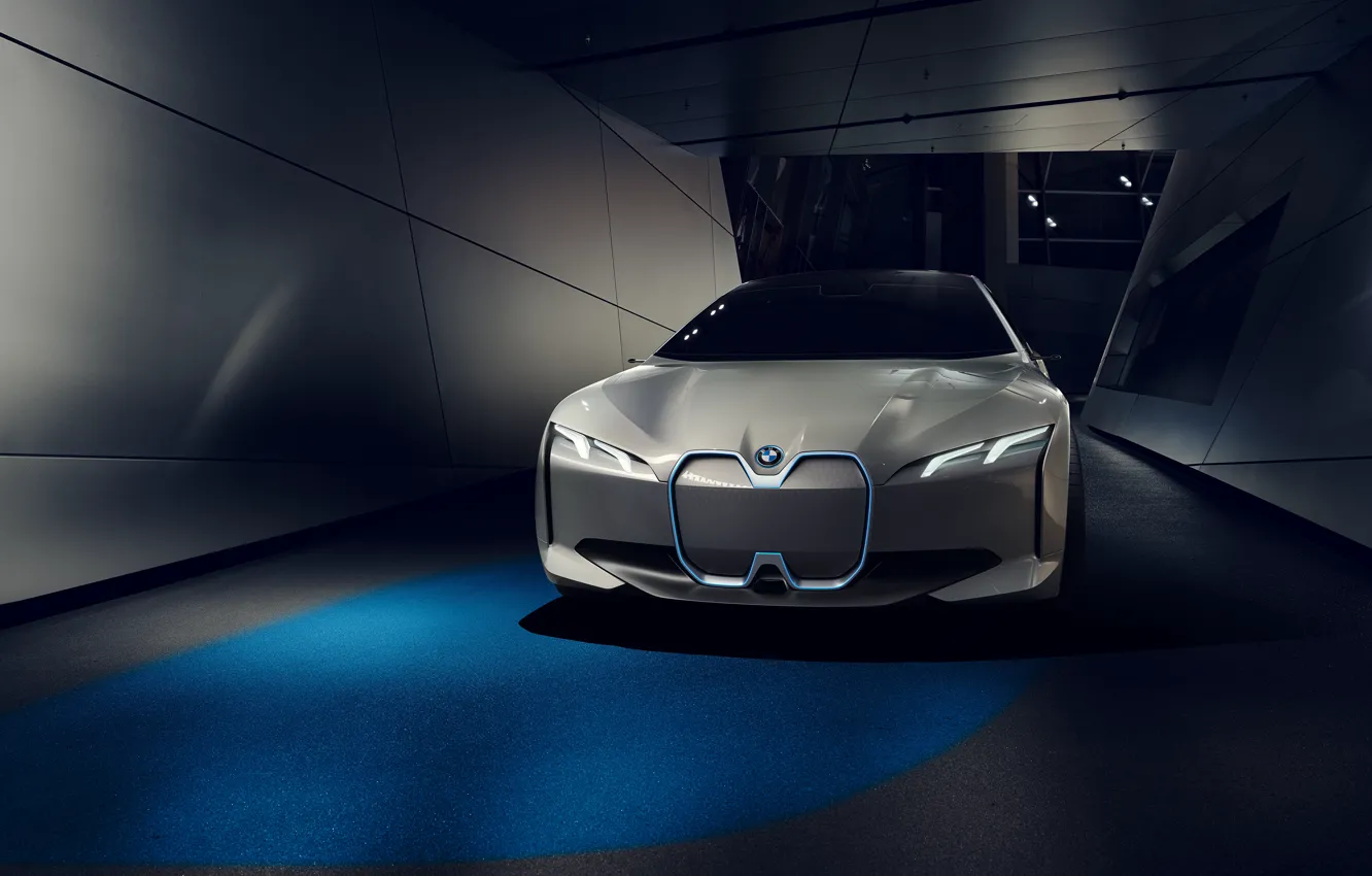 Фото обои Concept, BMW, Концепт, Седан, Немецкий, Спереди, Электромобиль, 2021