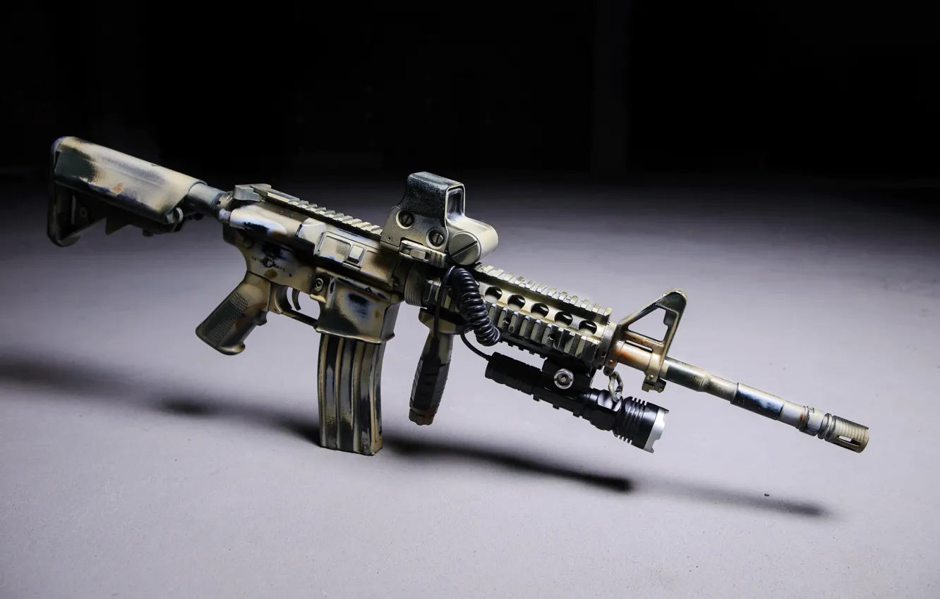 Фото обои M16, assault rifle, led
