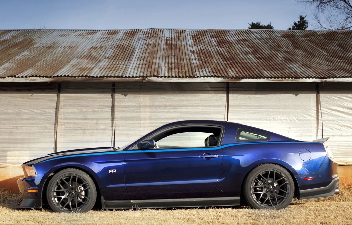 Фото обои синий, Mustang, RTR, мускул, Package