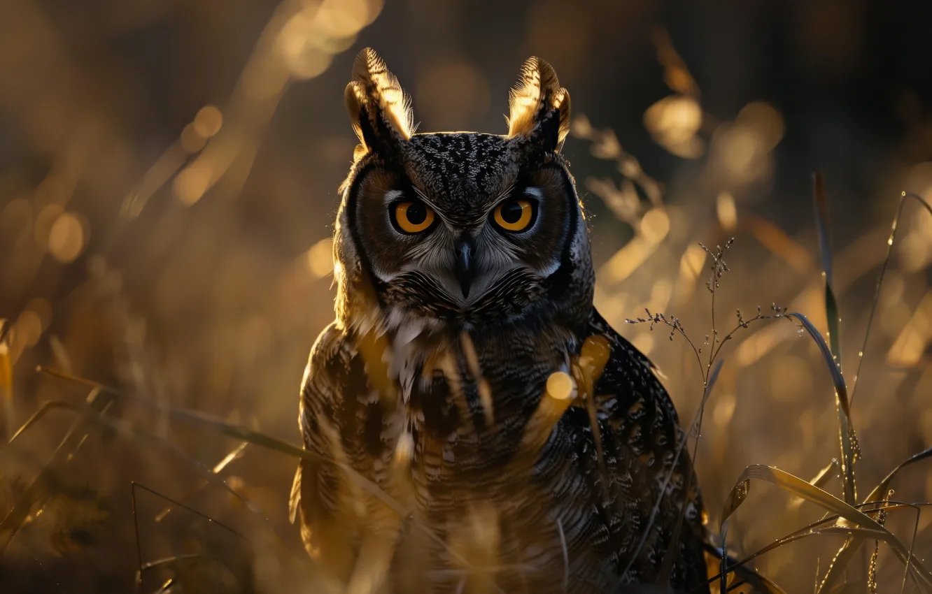 Фото обои sunset, look, owl