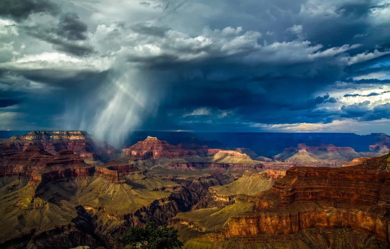 Фото обои небо, скалы, Аризона, Национальный парк Гранд-Каньон