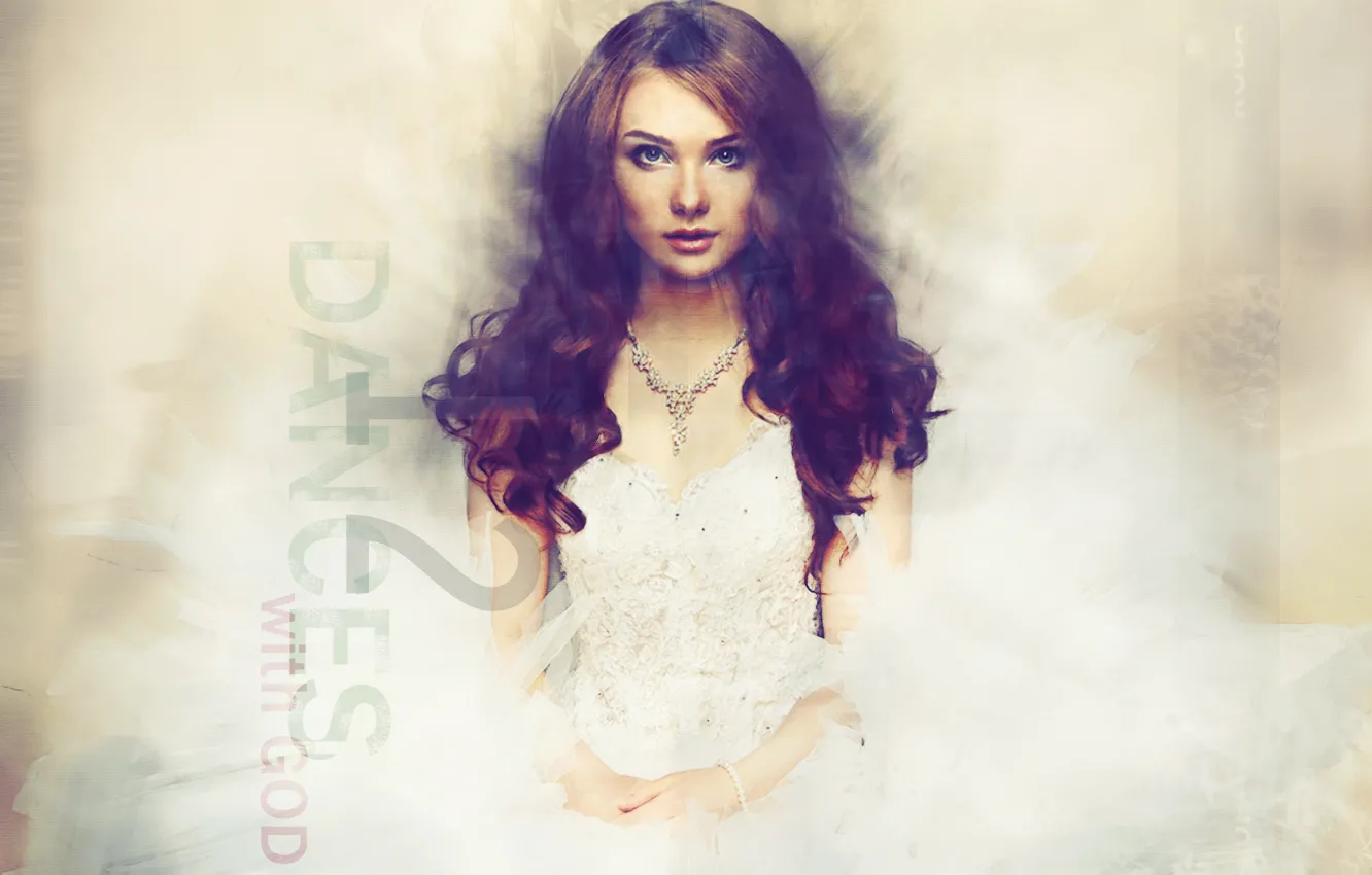 Фото обои девушка, волосы, платье, арт