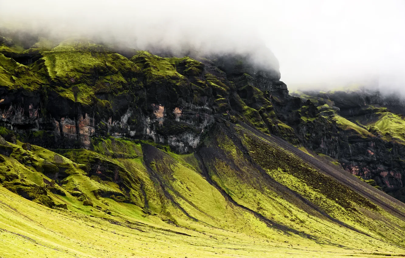 Фото обои облака, горы, природа, South of Iceland