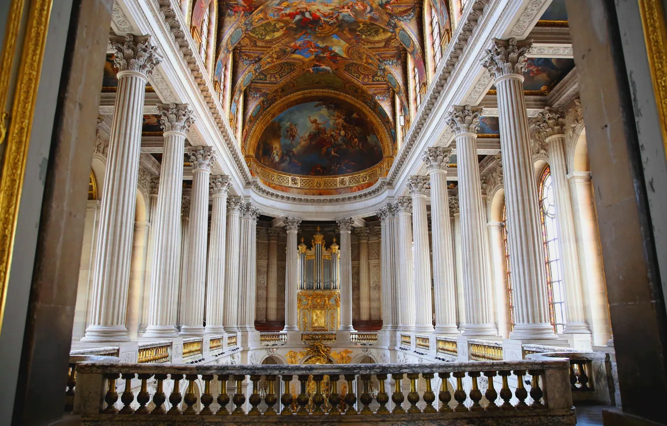 Фото обои Франция, архитектура, колонна, Версаль, Королевская часовня