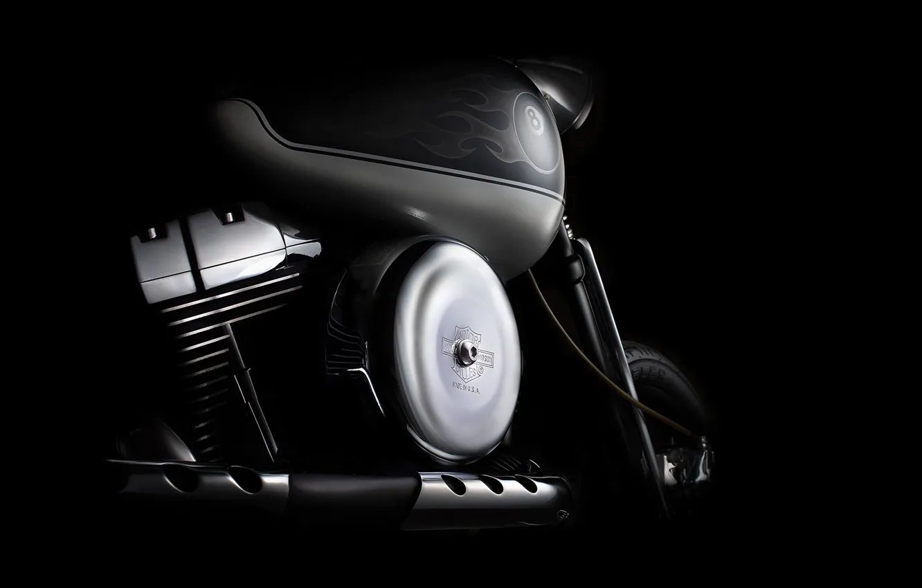 Фото обои двигатель, Harley Davidson, цилиндры, бак, fine art photography