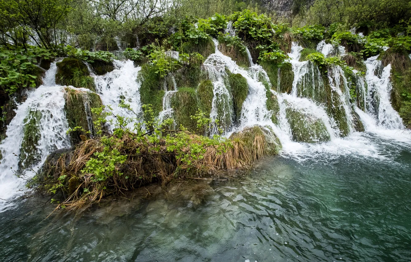 Фото обои природа, водопад, Хорватия, Plitvice Lakes National Park