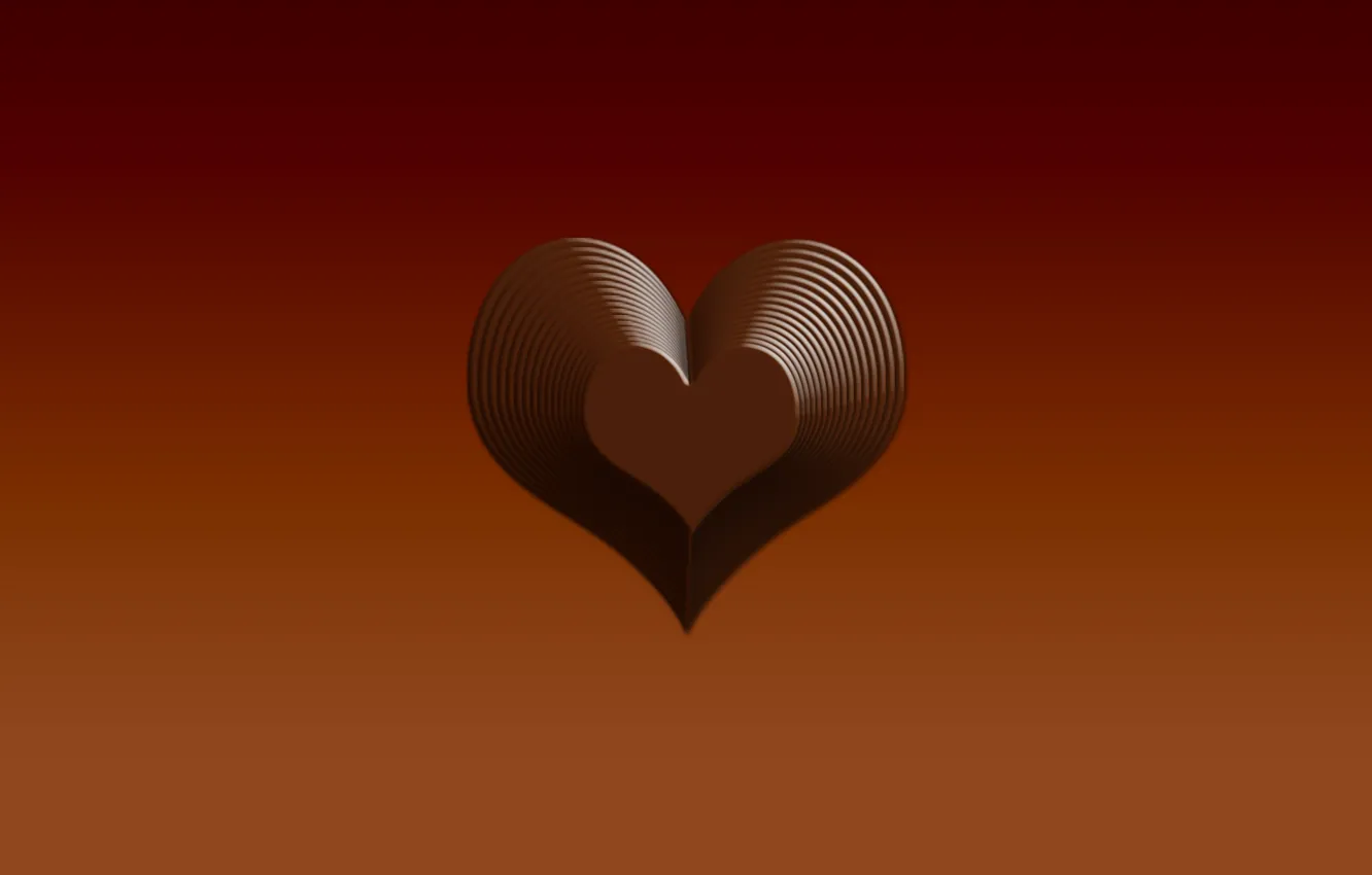 Фото обои обои, шоколад, минимализм, Сердце, фигура, объем