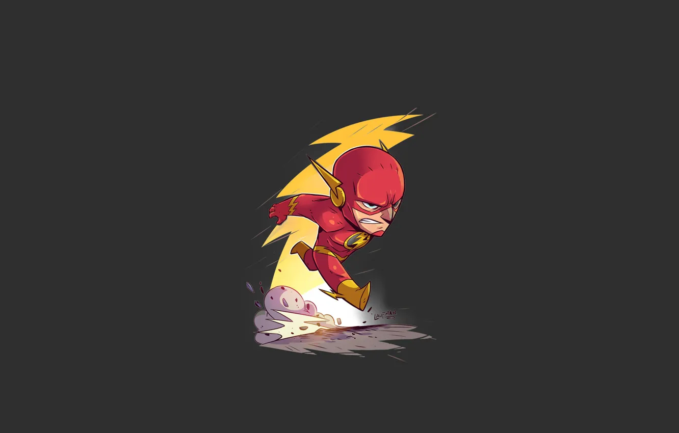 Фото обои red, logo, yellow, dust, speed, hero, DC Comics, fast