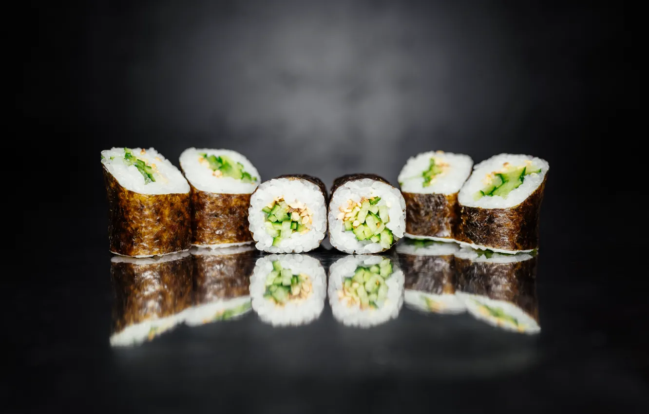 Фото обои Japan, sushi, суши, морепродукты, roll, ролы, Food