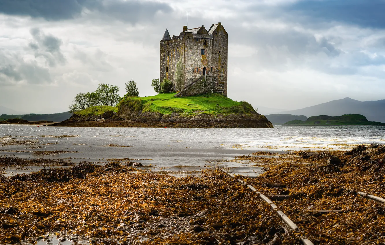 Фото обои природа, озеро, замок