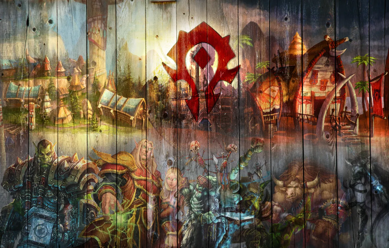Фото обои герб, undead, гоблин, орк, warcraft, wow, орда, world of warcraft