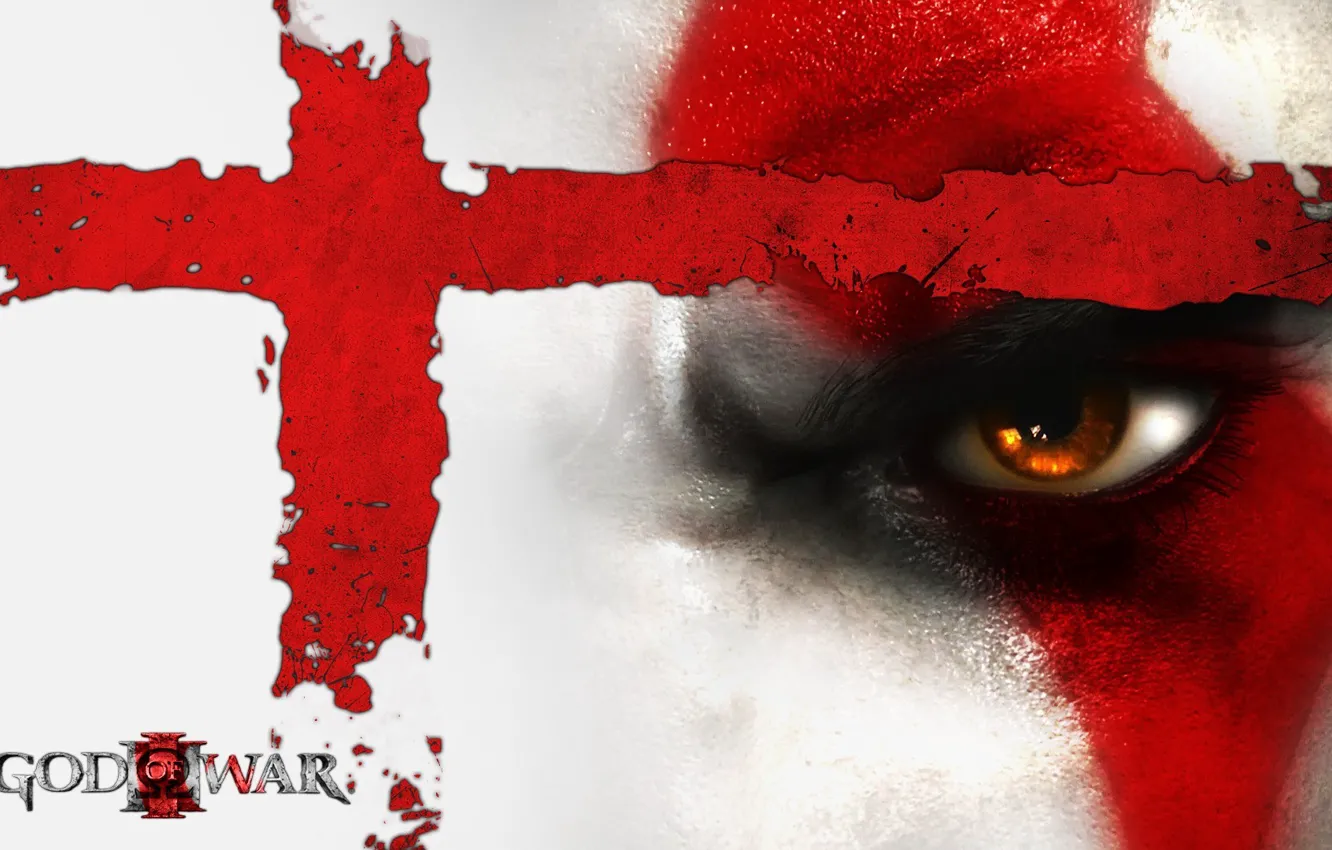 Фото обои red, demigod, Kratos, God of War, general, man, face, captain